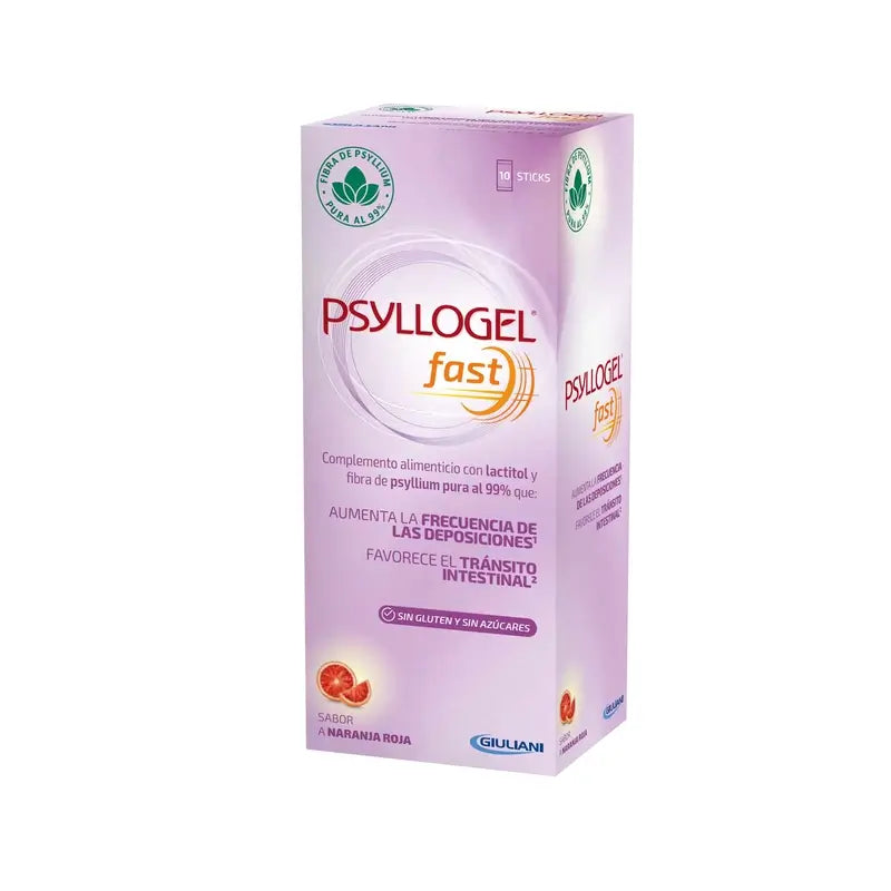 Psyllogel Fast 14,7 G Gusto Arancia Rossa, 10 bastoncini