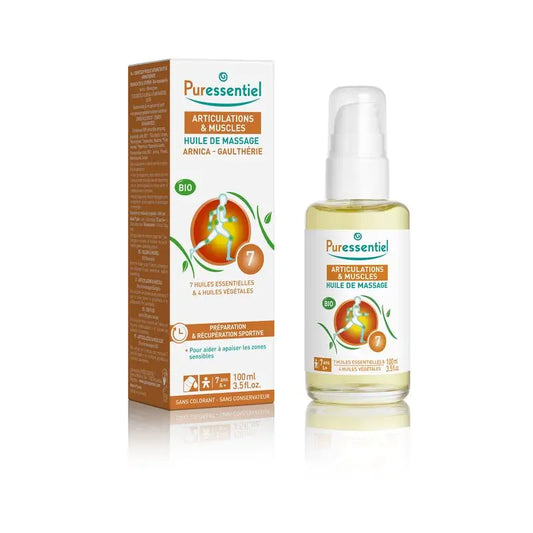 Puressentiel Olio da massaggio biologico Muscle Strain Arnica Wintergreen, 100 ml