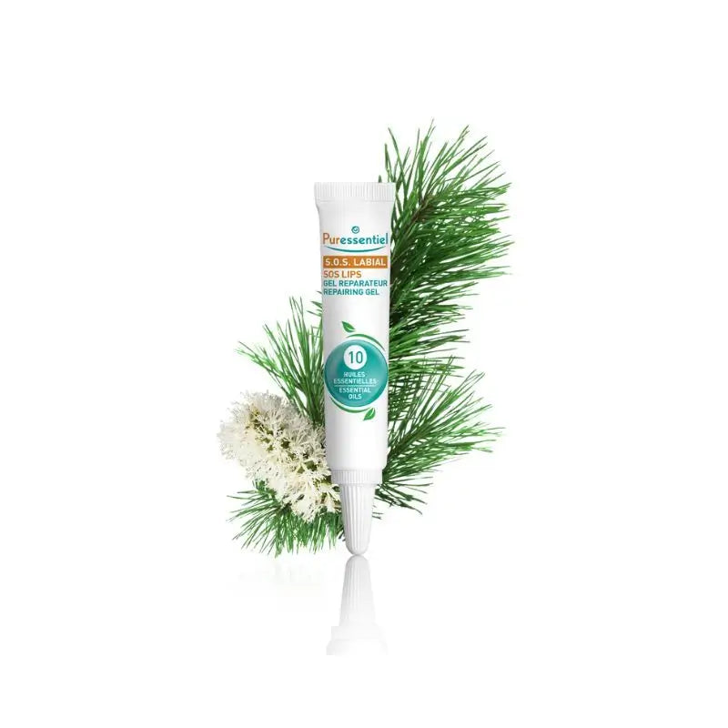 Puressentiel S.O.S Lip Repair Gel con 10 oli essenziali, 5 ml