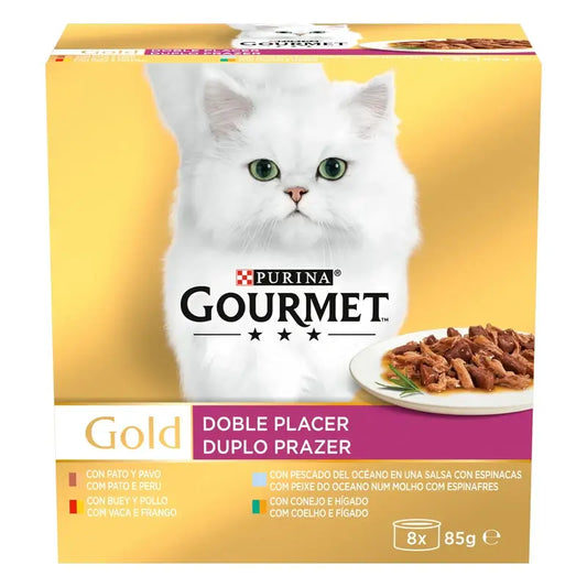 Purina Gourmet Gold Double Pleasure Assortment Box 8X85Gr, cibo umido per gatti