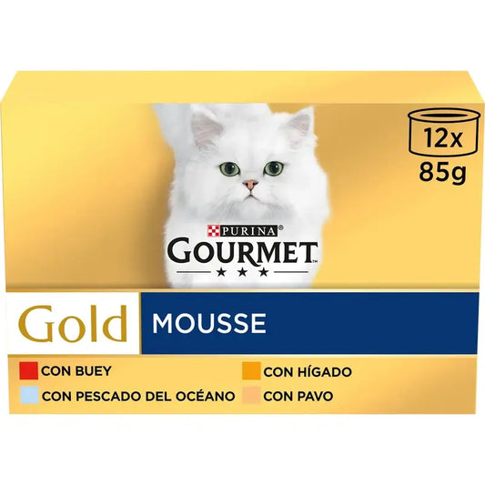 Purina Gourmet Gold Mousse Assortment Box 12X85Gr, cibo umido per gatti