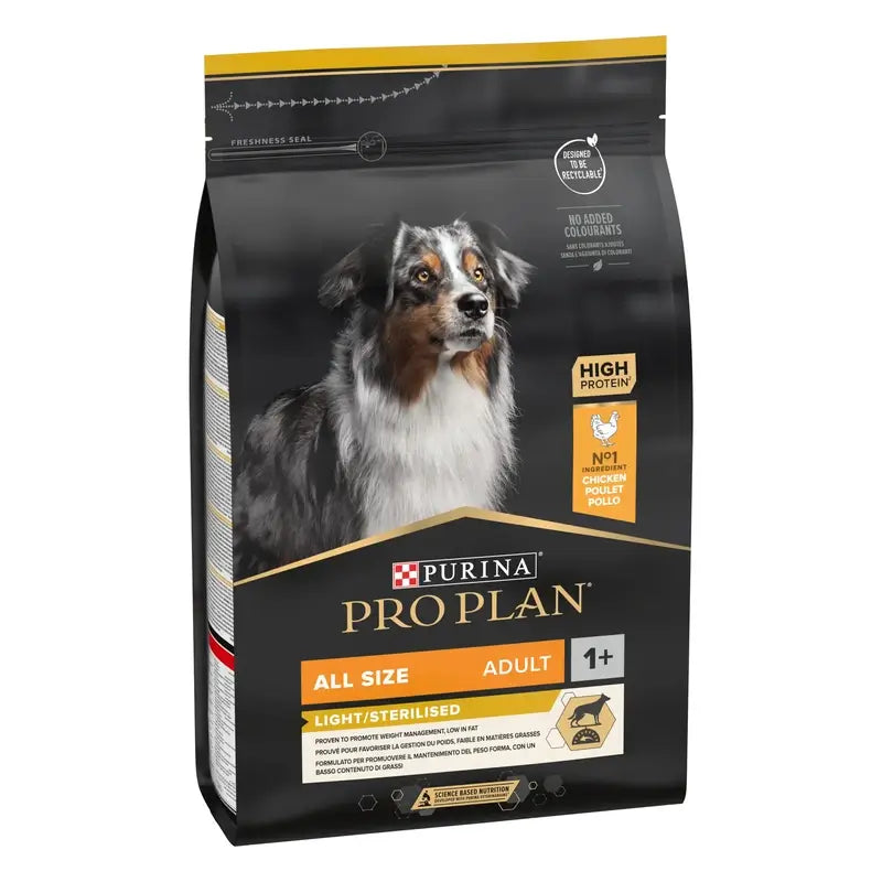 Purina Pro Plan Canine Adult Sterilised Light 3kg, alimento per cani