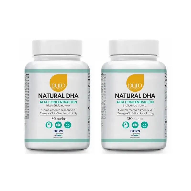 Omega puro naturale Dha ad alta concentrazione, 2X180 perle