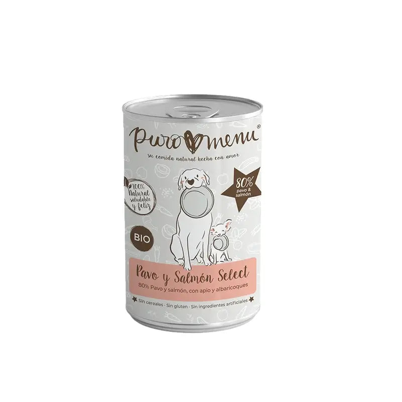 Puromenu Tacchino e Salmone Select Bio , 6x400 g