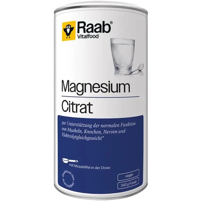 Raab Vitalfood Magnesio Citrato in Polvere 340Gr. Sg Vegan