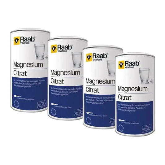 Raab Vitalfood Magnesio Citrato in Polvere Confezione 4 x 340Gr. Sg Vegan