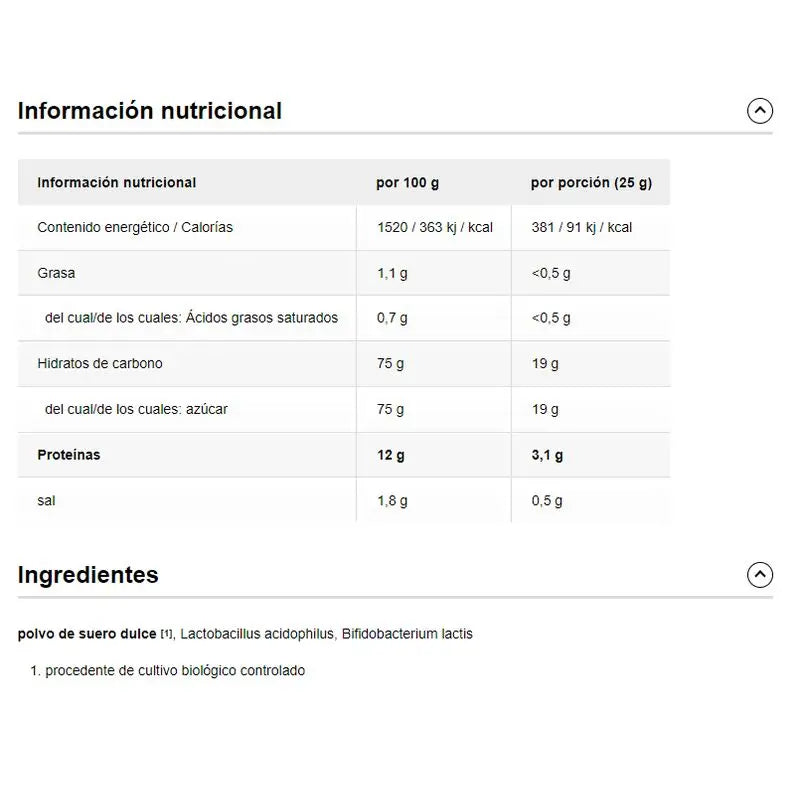 Raab Vitalfood Polvere di Siero di Latte Dolce Naturale 450Gr. Bio Sg.