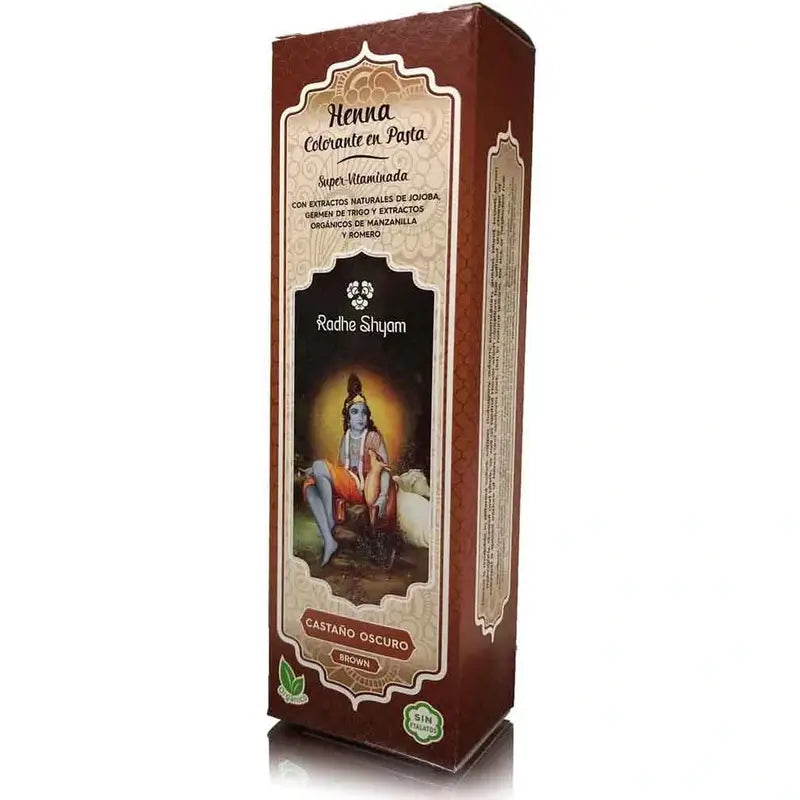 Radhe Shyam Henna Pasta marrone scuro, 200 ml