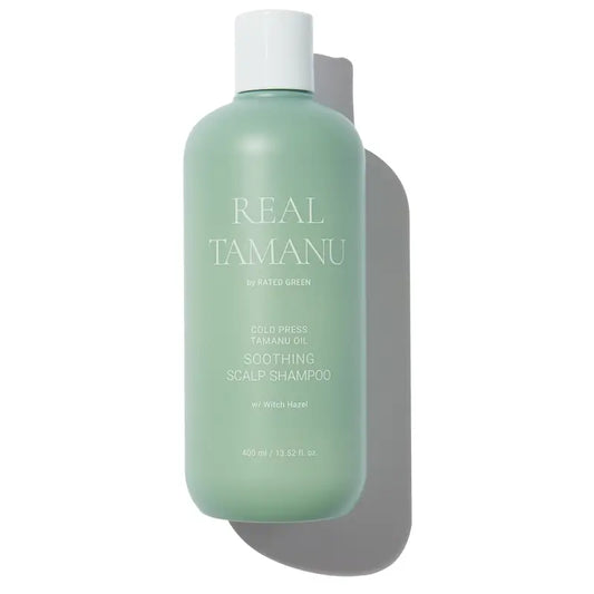 Rated Green Real Tamanu Olio di Tamanu spremuto a freddo Shampoo lenitivo per il cuoio capelluto, 400 ml