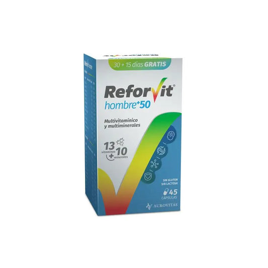 Reforvit Integratore alimentare per il rinforzo quotidiano, adatto alle esigenze di età e sesso degli uomini 50+, 45 capsule
