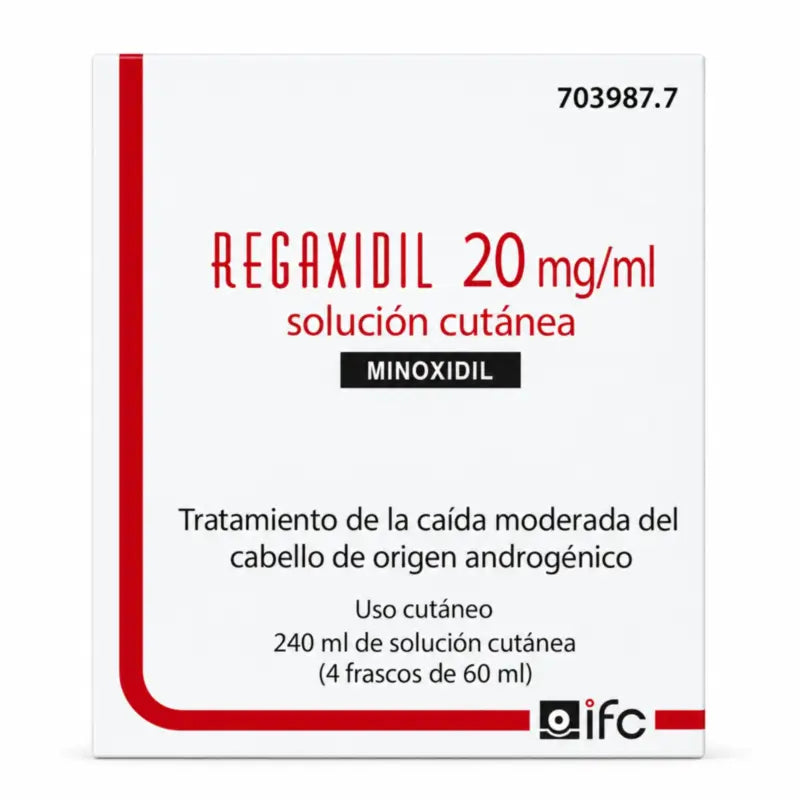 Regaxidil 20 Mg/ ml Minoxidil Soluzione Cutanea 4 flaconi da 60 ml