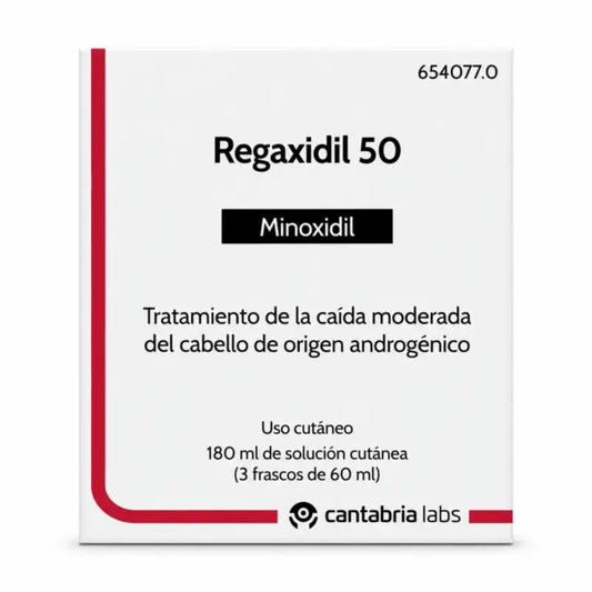 Regaxidil 50 mg/ml Minoxidil Soluzione Cutanea 3 Flaconi da 60 ml