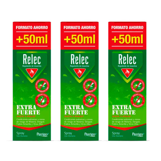 Relec Triplo Spray antizanzare extra forte, 3 x 125 ml