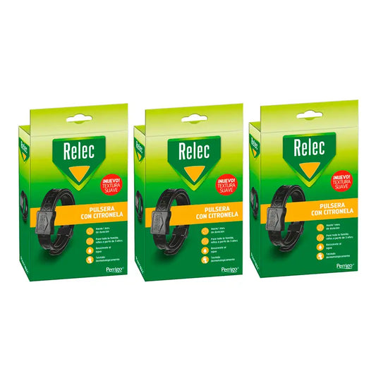 Bracciale antizanzare Relec Triplo Adulto Nero