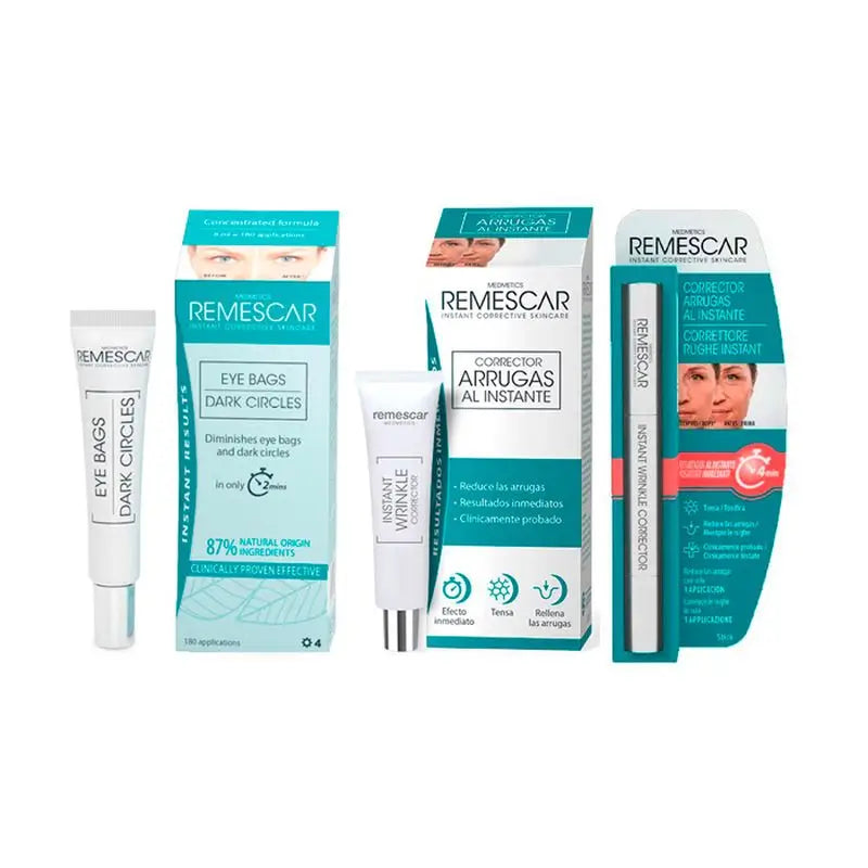 Remescar Pack Borse e Occhiaie + Correzione Rughe + Byo Stick Free, 8ml + 8ml +4 ml