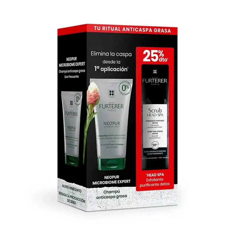 Rene Furterer Neopur Shampoo Antiforfora Grassa 150Ml + Head Spa Gommage Esfoliante Purificante Detox 150Ml