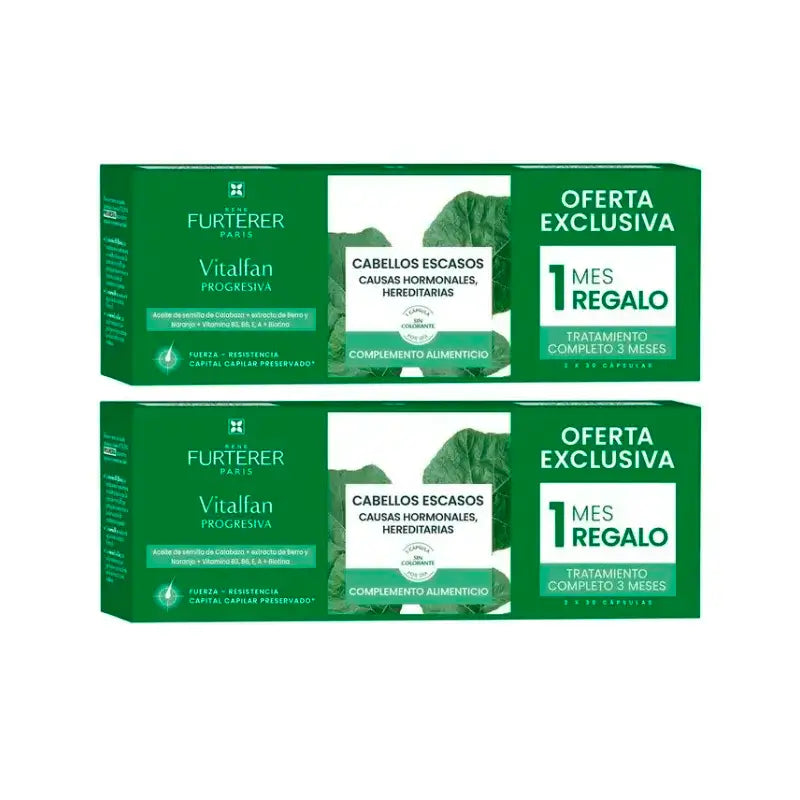 Rene Furterer Vitalfan Perdita progressiva dei capelli , Confezione 2 x 30 capsule