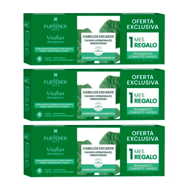 Rene Furterer Vitalfan Perdita progressiva dei capelli , Confezione 3 x 30 capsule