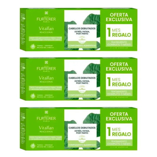 Rene Furterer Vitalfan Anticaida Reaccional, Confezione 3 x 30 capsule