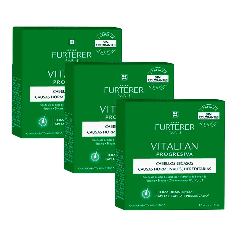 Rene Furterer Vitalfan Perdita progressiva dei capelli, confezione da 3 x 30 capsule