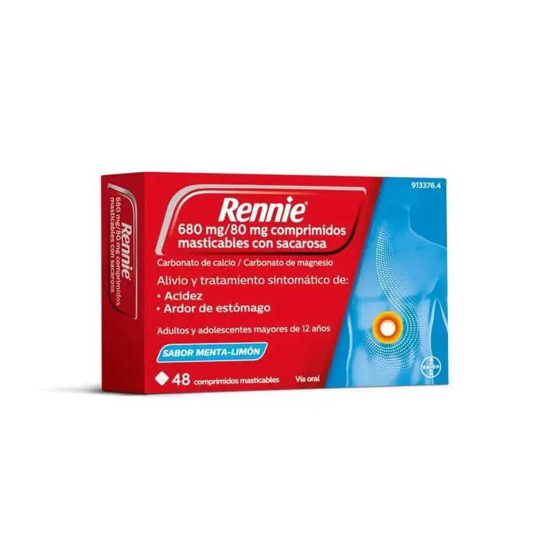 Rennie 48 compresse masticabili con saccarosio alla menta e limone