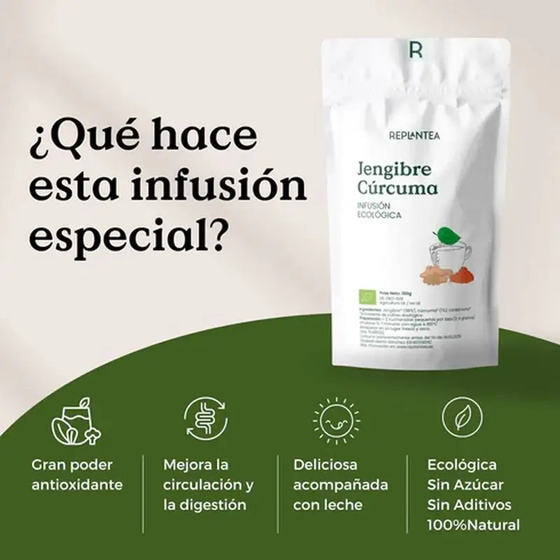 Rethink Infuso biologico di zenzero e curcuma 1, 100 g