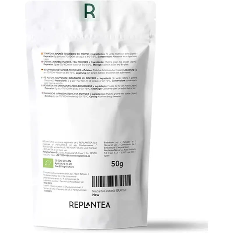 Tè giapponese Matcha cerimoniale biologico Replantea, 50 g