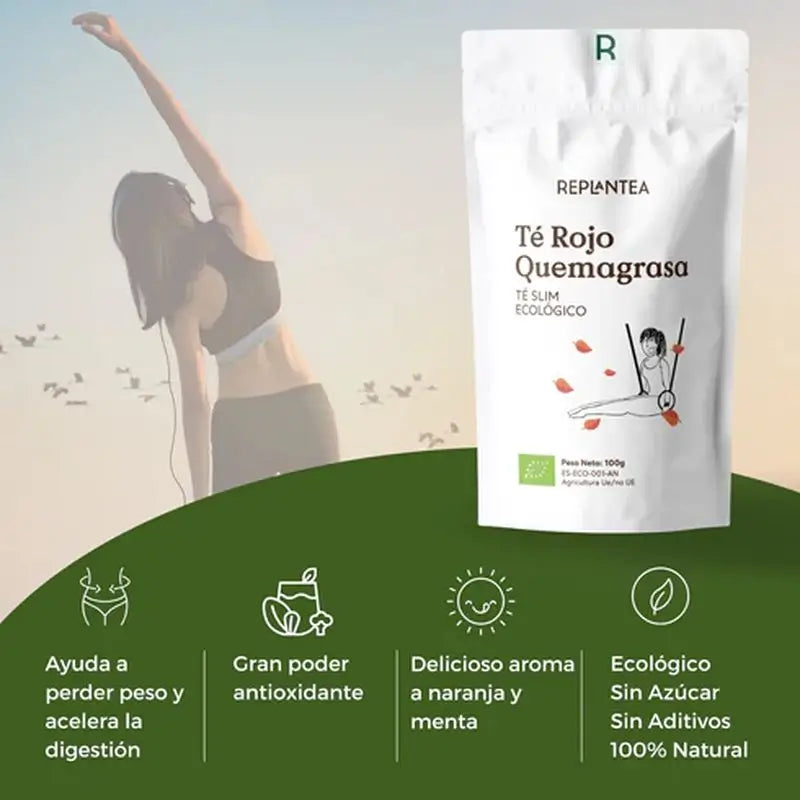Replantea Tè Pu Erh Rosso Bruciagrassi Biologico, 100 g