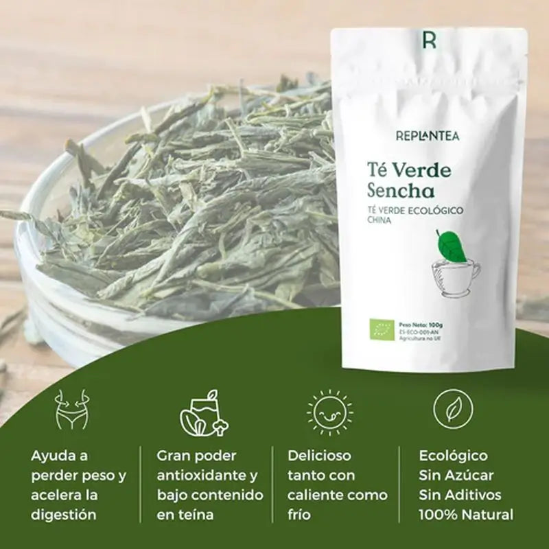 Tè verde Sencha biologico Replantea, 100 g