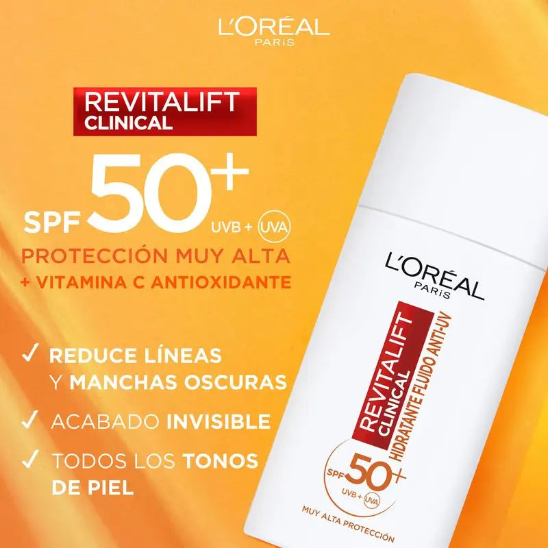 L'Oréal Paris Revitalift Clinical Anti-Uv Fluido Idratante Quotidiano con Vitamina C