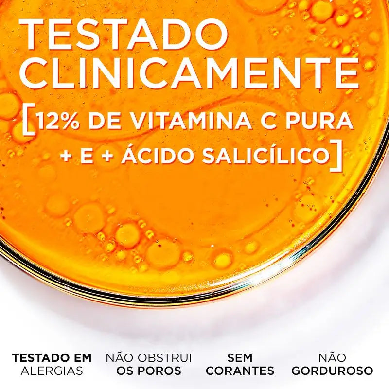 L'Oréal Paris Revitalift Clinical Serum [Siero antirughe] Con il 12% di vitamina C pura + vitamina E + acido salicilico.