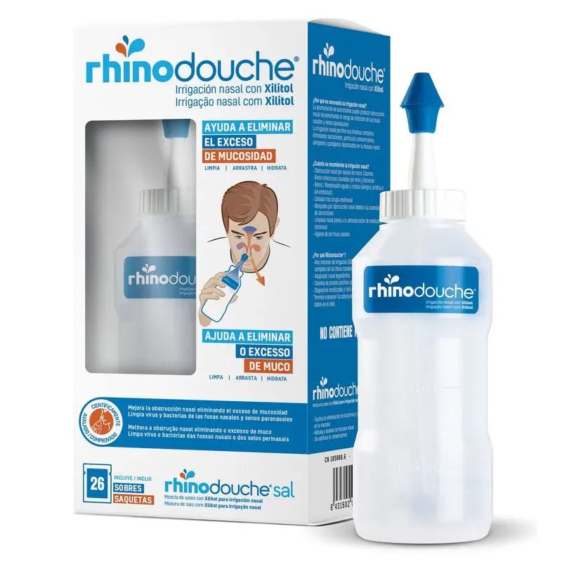 Rhinodouche Adulti Irrigatore nasale 500 ml + sale 26 bustine