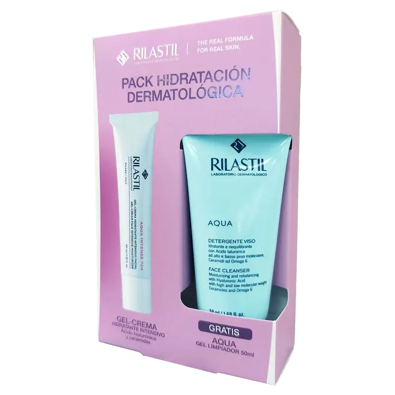 Rilastil Aqua Idratante dermatologico per il viso, 40 ml + 500 ml