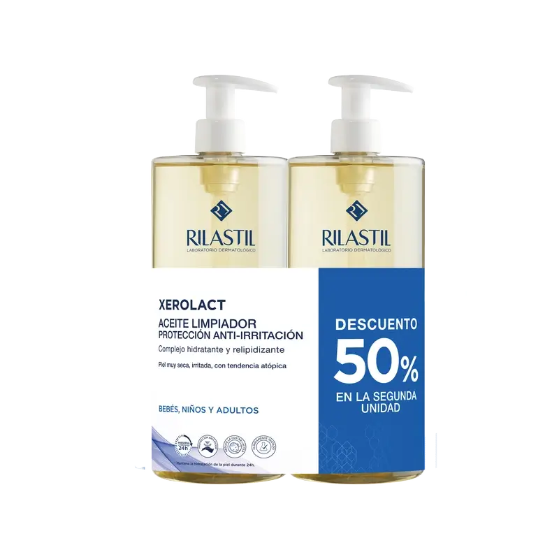 Rilastil Duplo Xerolact Oil 2A Sconto 50% 1L, 1000ml + 1000ml