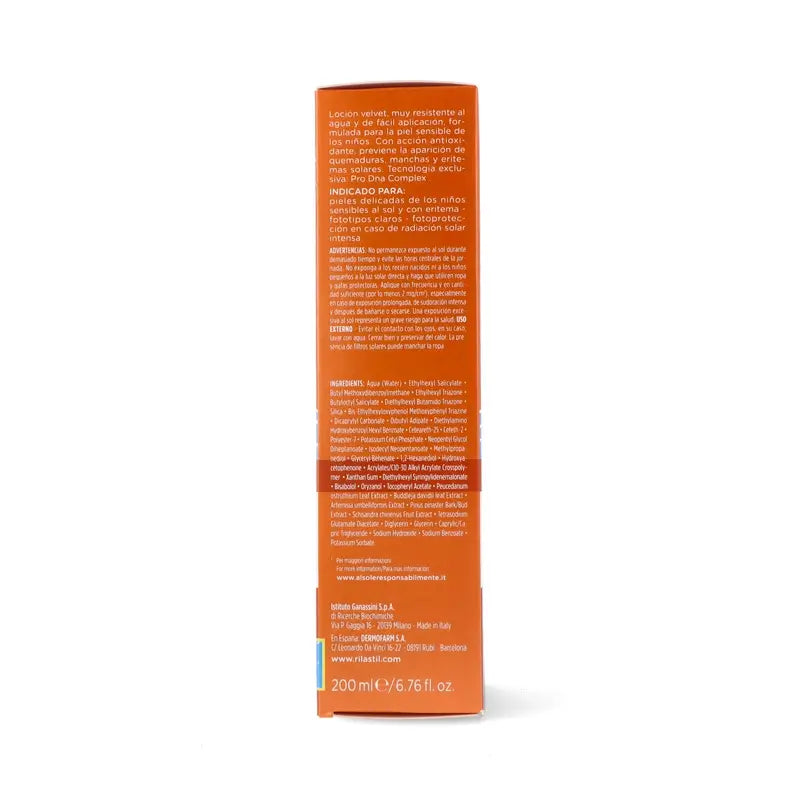 Rilastil Sun System SPF 50+ Latte per bambini Velluto 200 ml