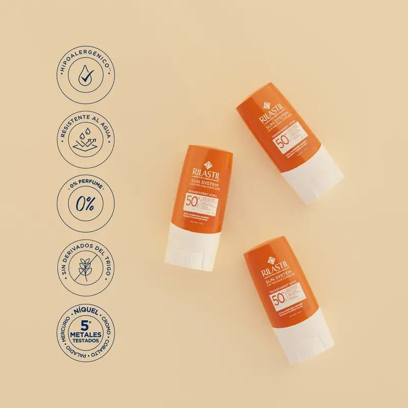 Rilastil Sun System SPF 50+ Stick Trasparente, 8,5 gr