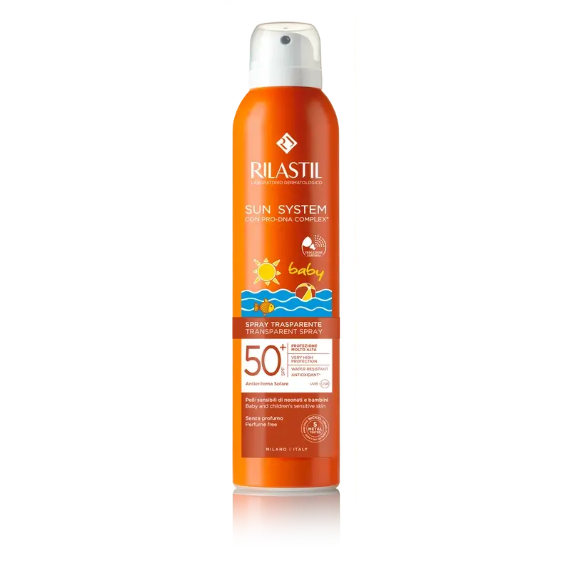 Rilastil Sun System SPF 50+ Baby Spray trasparente, 200 ml