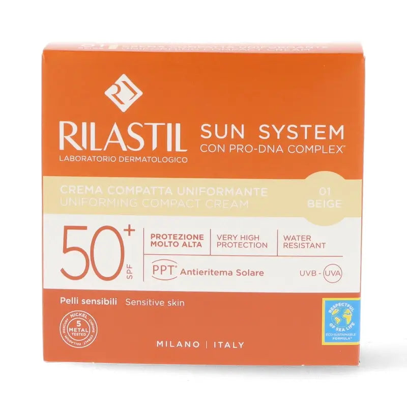 Rilastil Sun System SPF 50+ Compatto Beige, 10 gr