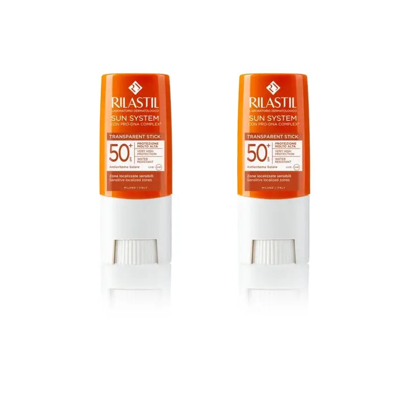 Rilastil Sun System Spf 50+ Stick Trasparente, 2X8,5 Gr