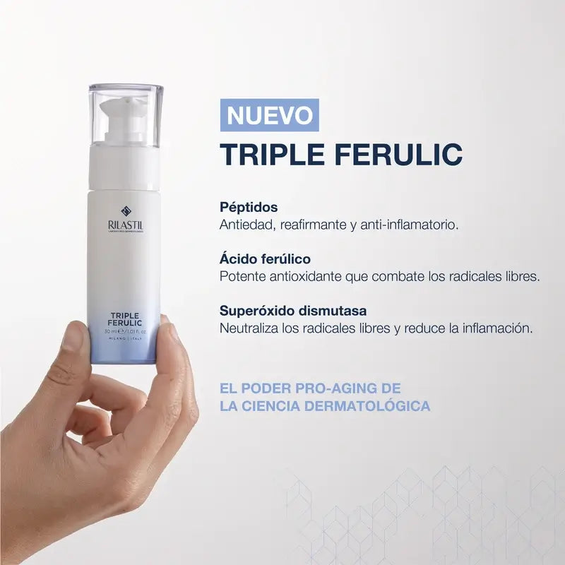 Rilastil Triplo Siero Ferulico Antietà, Antiossidante e Illuminante, 30 Ml
