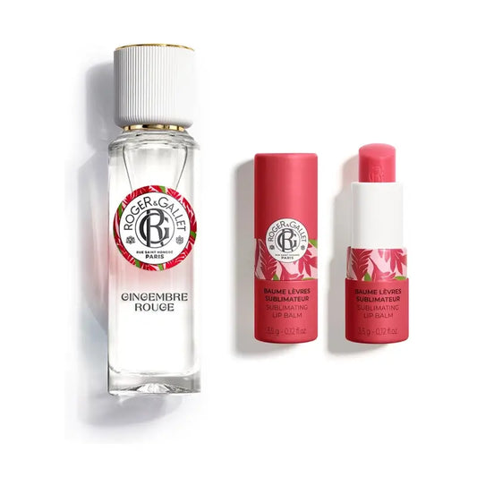 Roger & Gallet Gingembre Rouge Lip Balm + Confezione di acqua profumata benessere