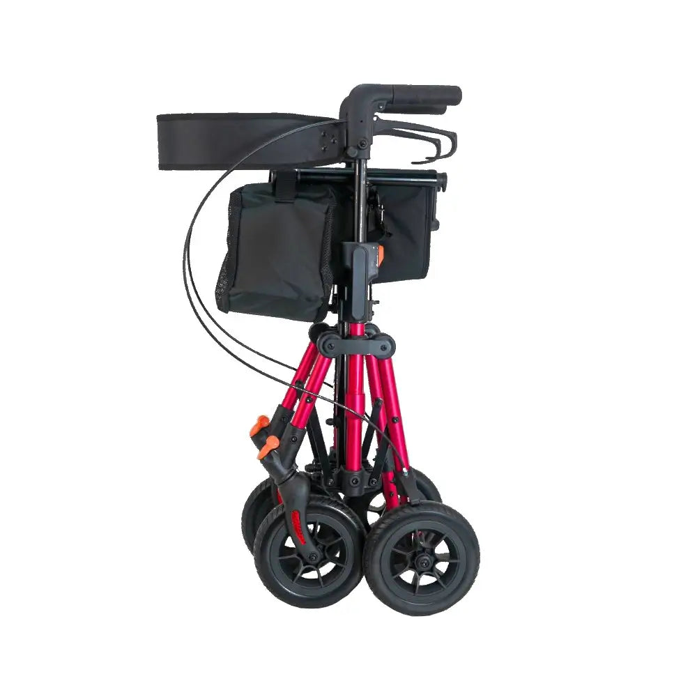 rollator compatto in alluminio, rosso