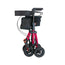 rollator compatto in alluminio, rosso