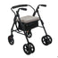 rollator in alluminio con freni a pressione, 200 mm (nero)