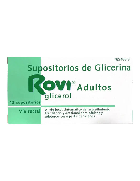 Rovi Supposte di glicerina Adulti, 12 supposte