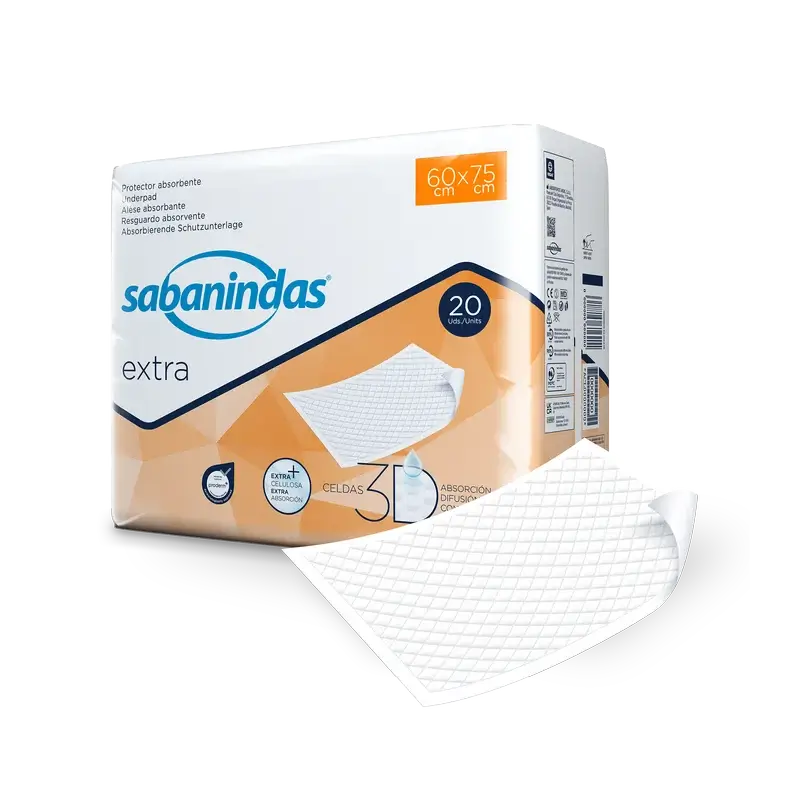Sabanindas Tampone assorbente extra large 60 X 75 Cm. , 20 pezzi.
