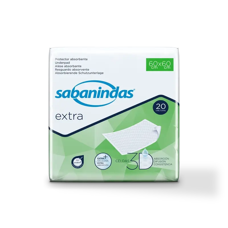 Sabanindas Extra Medium Pad assorbente 60 X 60 Cm. , 20 pz.