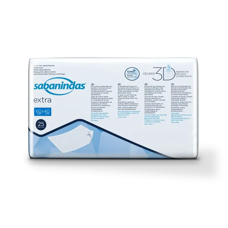 Sabanindas Extra Small Pad Assorbente 60 X 40 Cm. , 25 pz.