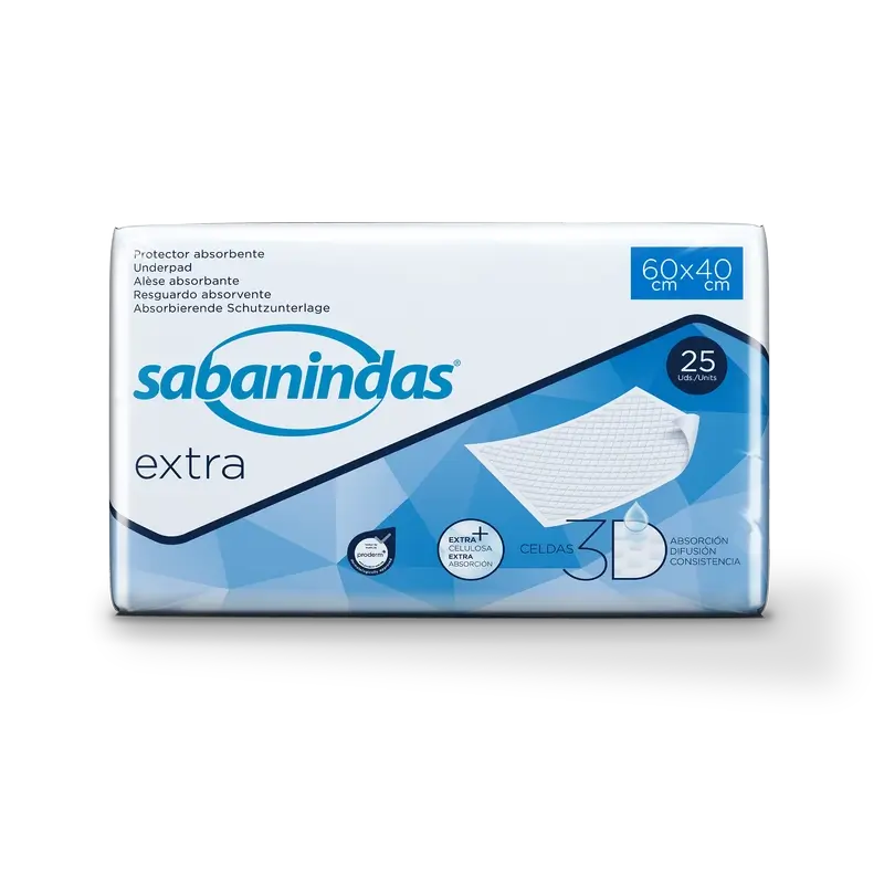 Sabanindas Extra Small Absorbent Pad 60 X 40 Cm. , 25 pcs.