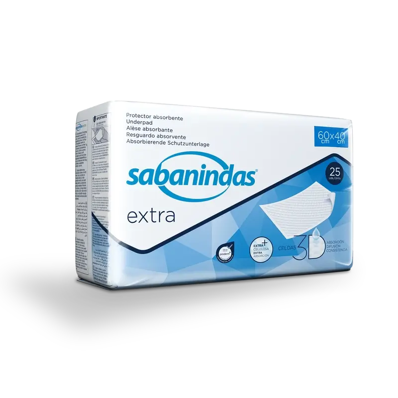 Sabanindas Extra Small Pad Assorbente 60 X 40 Cm. , 25 pz.